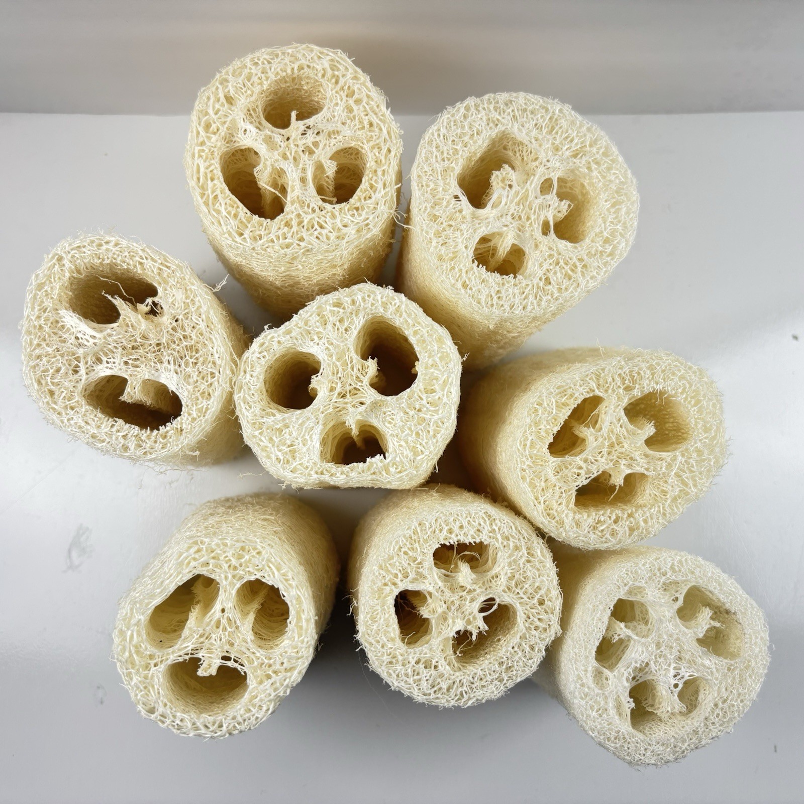 Natural Loofah Sponges Stiff 4” Long New Lot of 8 Skin Care Exfoliating