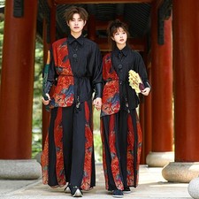 New Chinese-style men's wide-leg pants martial arts style unisex hanfu