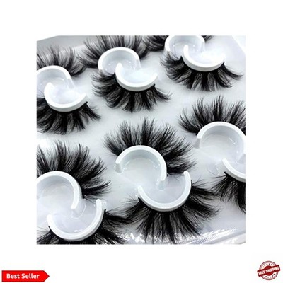 6 Pairs Fluffy False Eyelashes Natural Faux Mink Strip 3D Lashes Pack