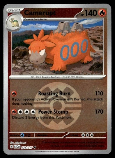 Camerupt (Quick Ball) Reverse Holo Uncommon ME: Ascended Heroes 028/217 NM
