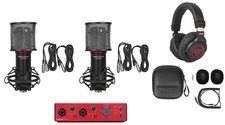 Focusrite Clarett 2Pre USB-C Audio Recording Interface Headphones 2 Microphones