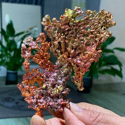 208G Rare!! iridescent Native Copper crystal mineral specimen