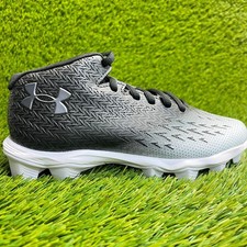 Under Armour Spotlight Franchise 4 RM Boys Size 4Y Black White Football Cleats