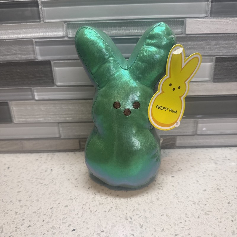 New Metallic Iridescent Green 6" Peeps Plush Stuffed Bunny Rabbit With Tag