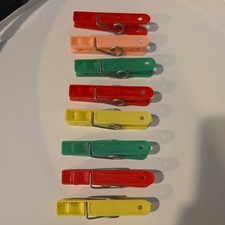 Vintage Storm Pale Pink Plastic Clothes Pin Metal Spring