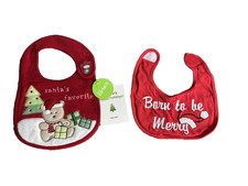 Two Christmas Baby Bibs