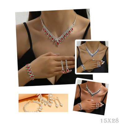 Damen Schmuckset Halsketten Armband Ohrring, dreiteilig