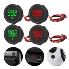 2Pcs Digital Voltage Gauge DC 4V–100V LED Meter w/ Waterproof for Car Motorcycle