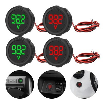 2Pcs Digital Voltage Gauge DC 4V 100V LED Meter w/ Waterproof for Car Motorcycle