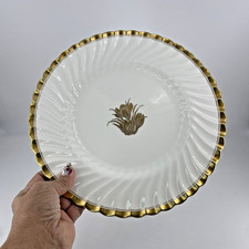Tiffany  Co. Minton Gold Crocus 10 5/8" Dinner Plate H4765 England Gold Trim 1
