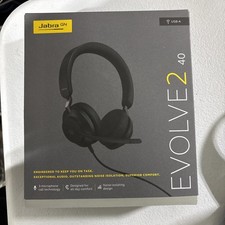 Jabra PC Headset Wired Evolve2 40 On Ear Noise Cancelling USB-A Stereo HSC130