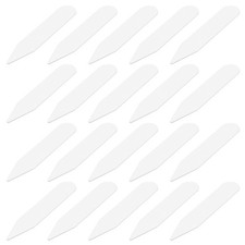 100Pcs Plastic Collar Stays, 2.4"x0.5" LxW Dress Shirt Collar Inserts, White