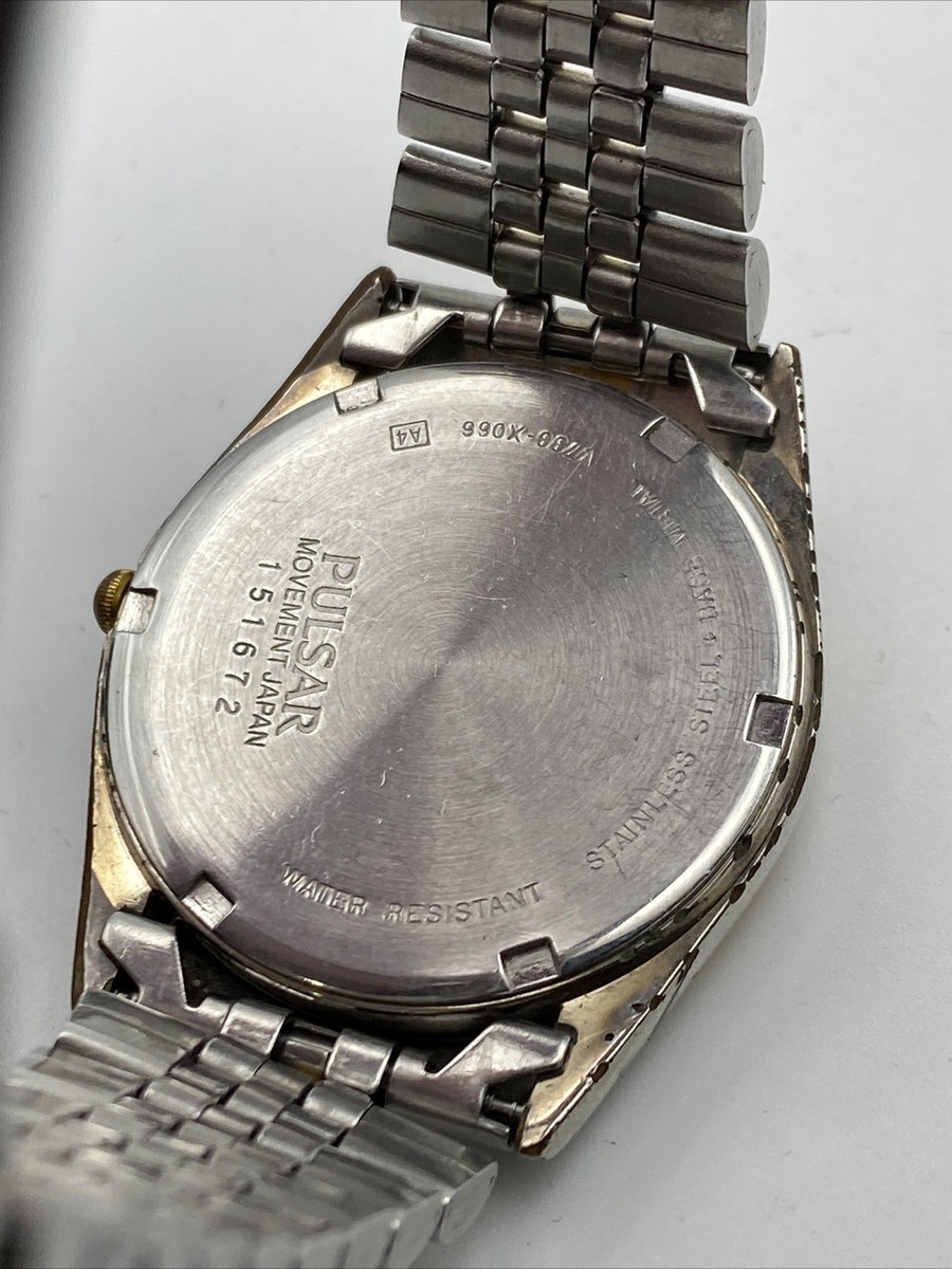 Vintage Pulsar by Seiko Day Date Watch V733-X066 Jubilee Bracelet