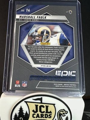 2025 Panini Mosaic - Epic Performers Marshall Faulk #14 Orange
