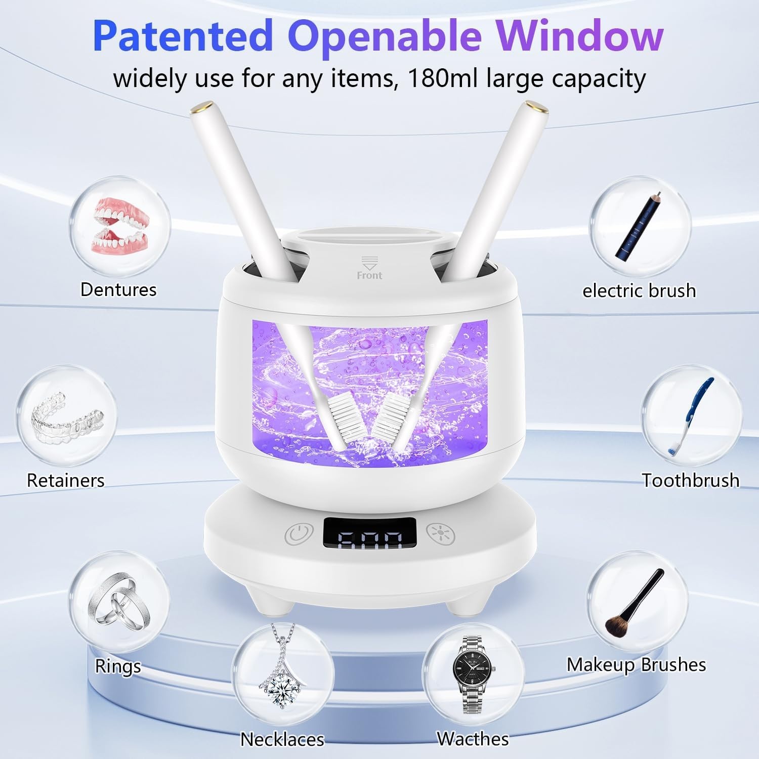 2025 Ultrasonic Retainer Cleaner for Dentures & Aligner, Durable Removable Base