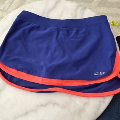 C9 Girls XS (4-5) Blue/Orange Running Shorts Mesh Lined Elastic Waist