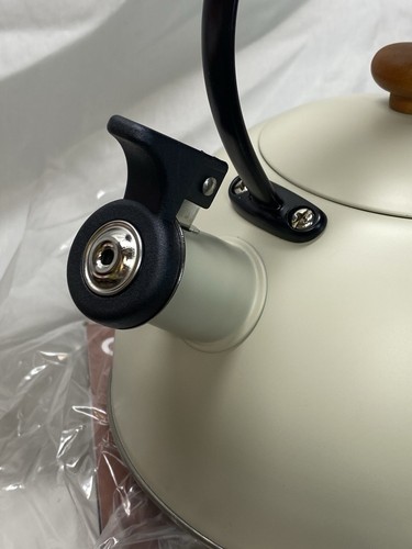 NEW Stovetop Tea Kettle Stainless Steel Oggi Whistle 85oz / 2.5 lt Tan Warm Gray - Picture 3 of 10