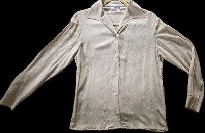 Zanella Womans Button Down Blouse. Italy. Size 8-10. Subtle Organic Design.