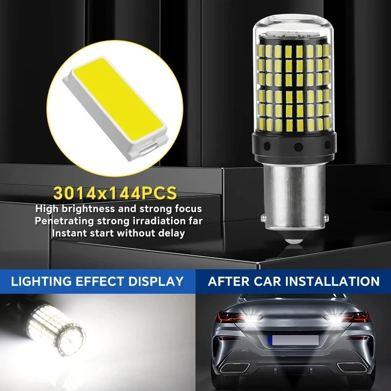 Ampoules LED P21W Canbus BA15S Blanc 6000K Anti Erreur Feux Recul Stop Jour x2 - Photo 4/4
