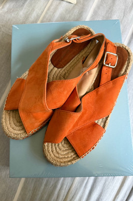 Patricia Green Myka Flat Espadrille Sandals in Orange Size 7