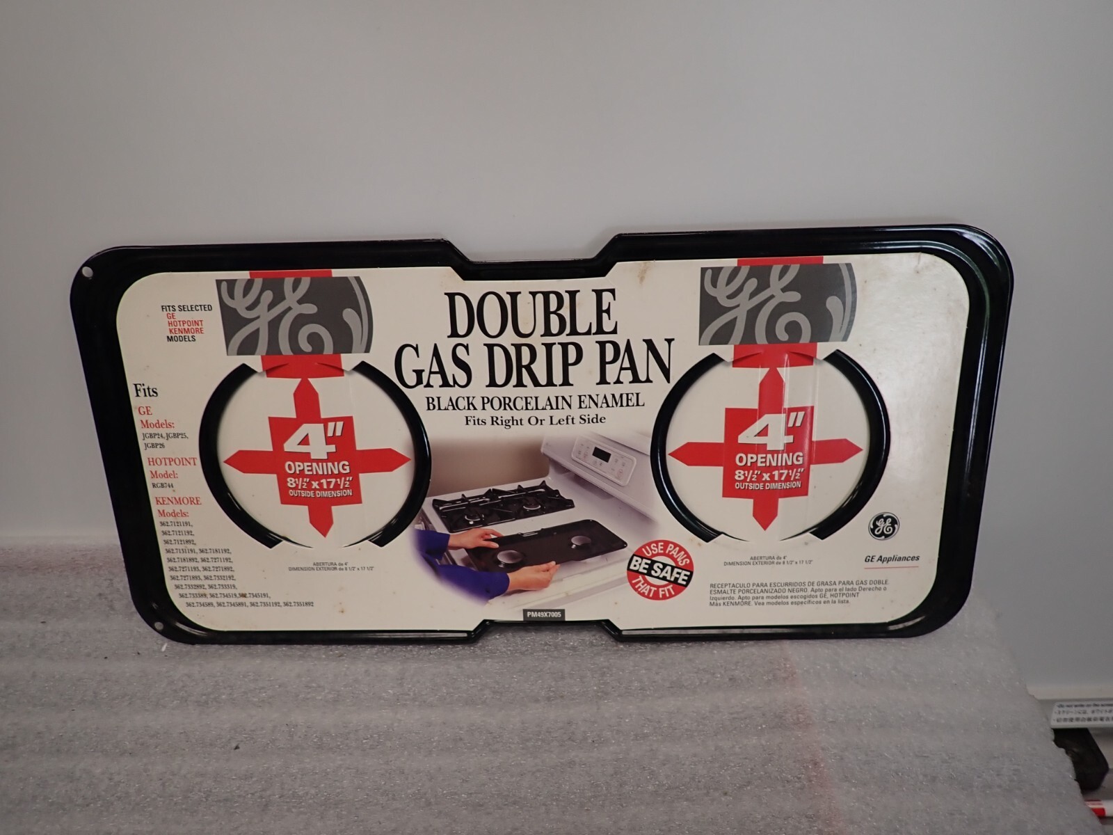 171/2 in. x 81/2 in. Porcelain Double Gas Range Drip Pan(FREE