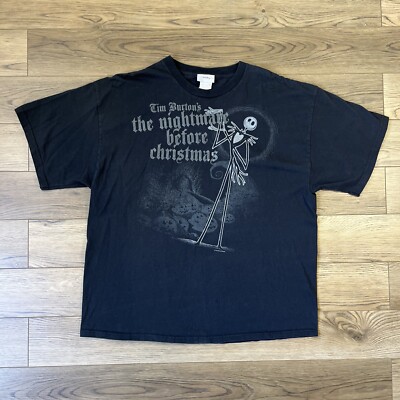 Vintage Nightmare Before Christmas Disney T Shirt Touchstone Pictures Black  2XL
