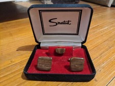 Smartset Brown Stone Cufflinks  Tie Set In Original Box