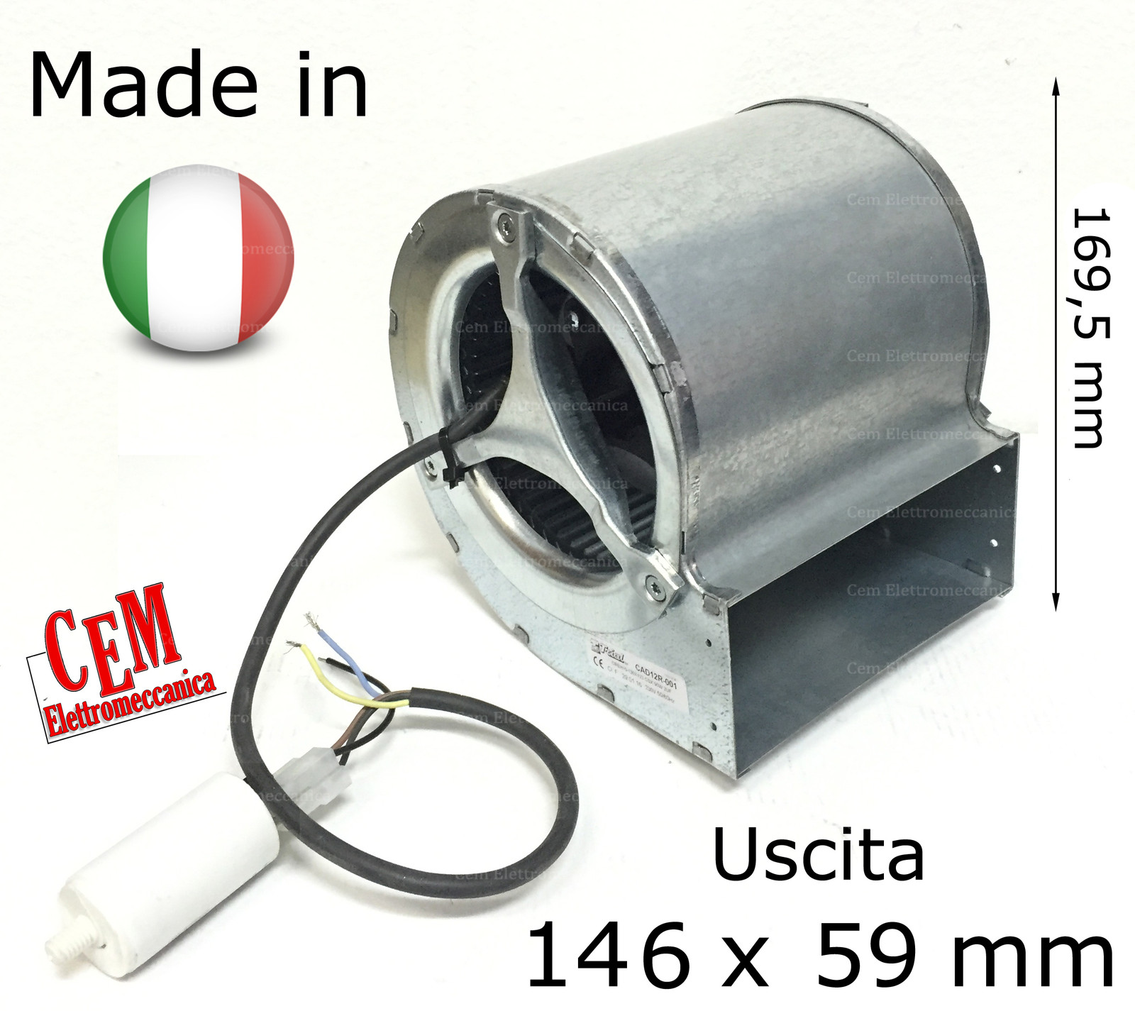 Ventilador Centrífugo Doble Aspiración 90 Watts - Recambio X Ecoteck 55017