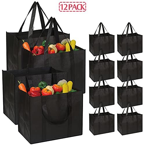DIOMMELL 12er-Pack wiederverwendbare Einkaufstaschen große faltbare strapazierfähige Einkaufstasche - Bild 8 von 8