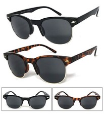 Retro Half Frame Round Bottom Horned Rim Sun Readers Reading Sunglasses UV400