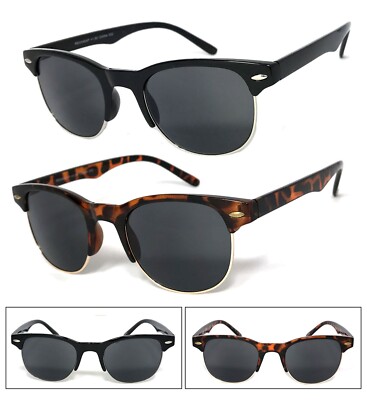 Retro Half Frame Round Bottom Horned Rim Sun Readers Reading Sunglasses UV400