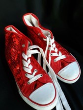 red sequin tennis shoes