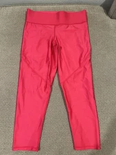 Men's Jock 3/4 Spandex Tights Compression Pants high waist hot pink large