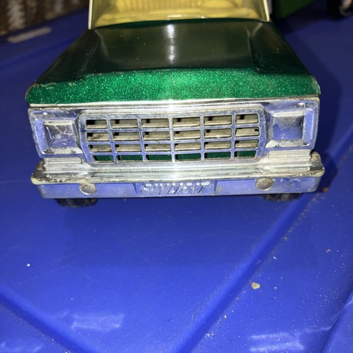 Vintage Pressed Steel Nylint Farms Green Pickup Truck W/ Not Correct Trailer - Picture 13 of 24