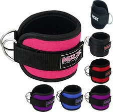Ankle D Ring Strap Thigh Pulley for Weight Lifting Padded Anklet Cuff Gym Straps