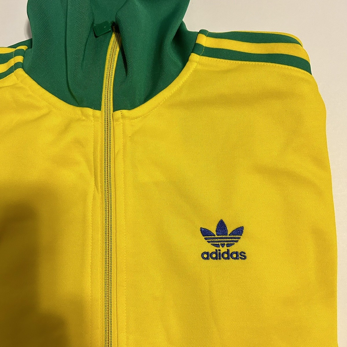 ADIDAS BECKENBAUER TRACK JACKET YELLOW GREEN MEN MEDIUM ADIDAS BECKENBAUER TRACK JACKET YELLOW GREEN MEN MEDIUM