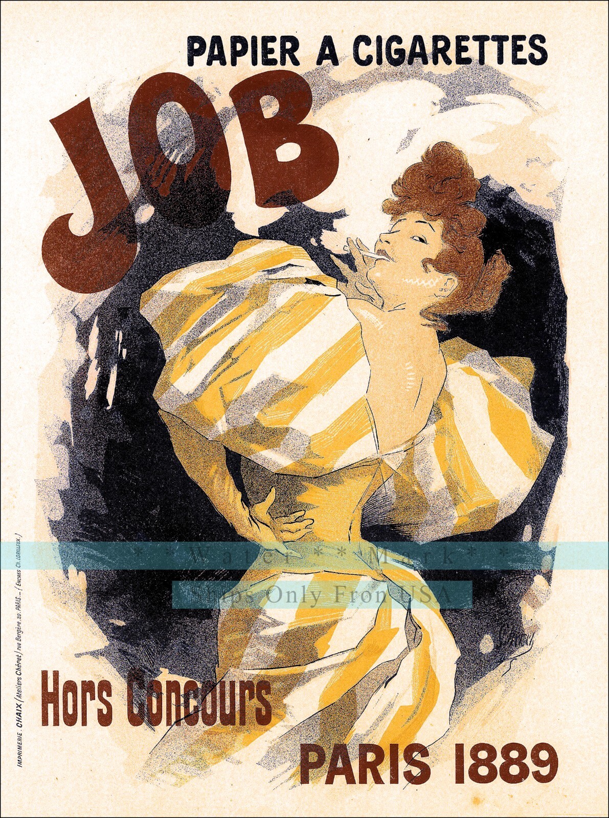 Cigar_Job_paris1889 (2)Vintage Poster Print Retro Style Wall Art