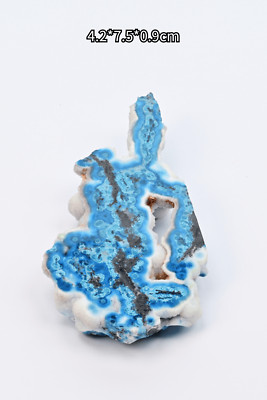 Namibian shattuckite, polished on the back reveals its crystal structure