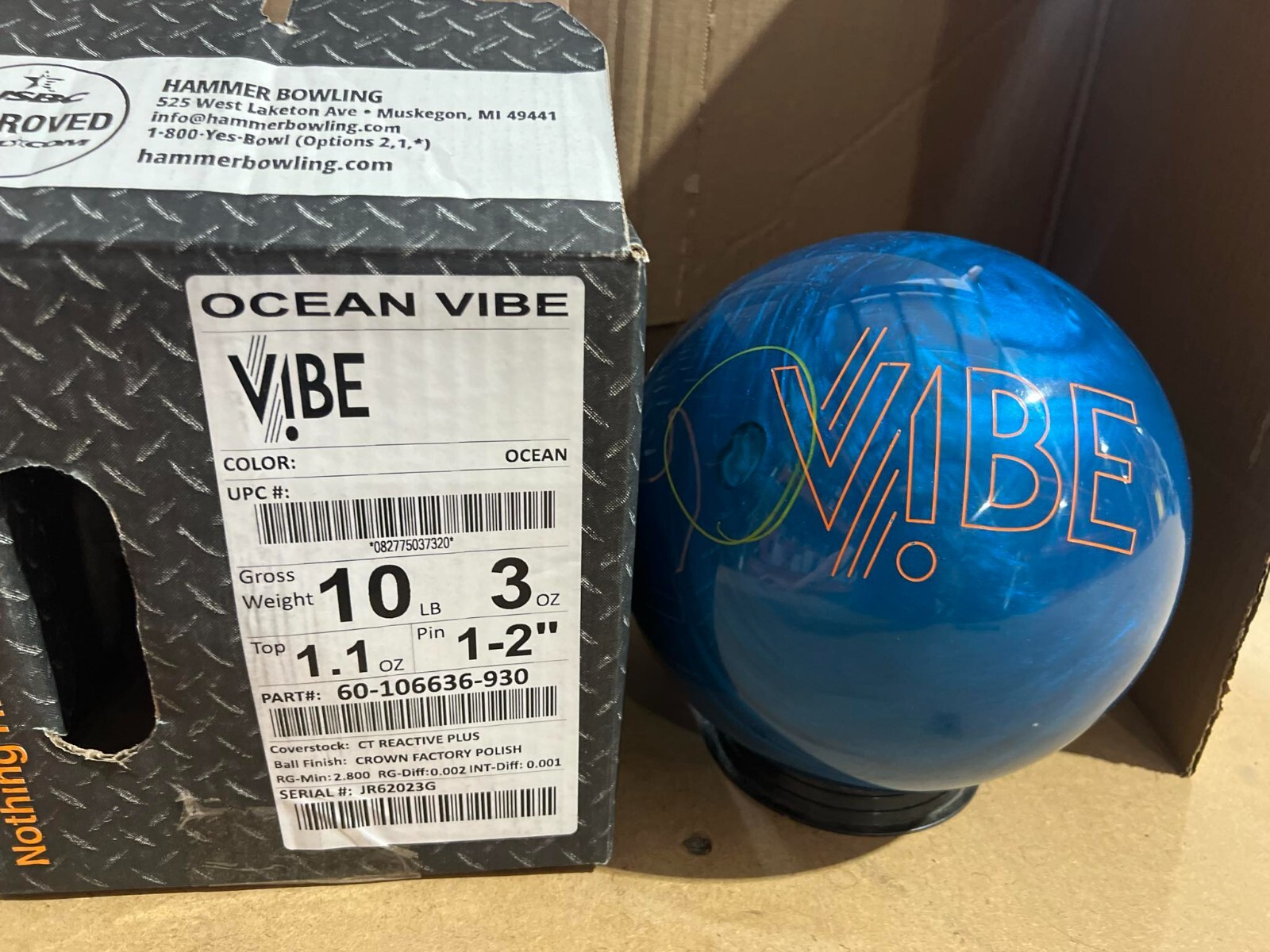 NEW 10LB HAMMER OCEAN VIBE Bowling Ball 023G eBay