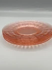 Lot 4 Anchor Hocking Block Optic Pink Saucers without cups  Depression Glass