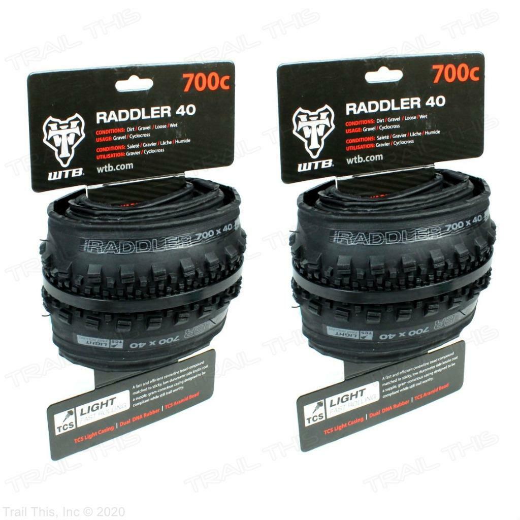 2-Pack WTB Raddler 700 x 40 TCS Tubeless Gravel/CX Bike Tires Fast