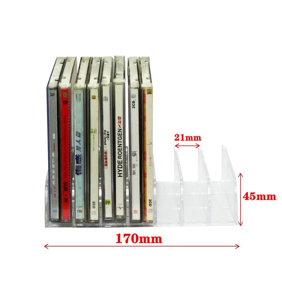 Tabletop CD DVD Display Rack Acrylic Holder Storage Box Media Shelf ...