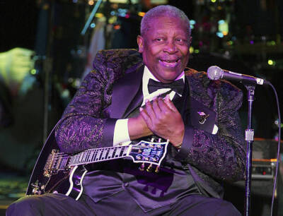 Recording artist BB King reacts to the audience during the first o - Old Photo
