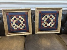 Two Quilt Artwork Frame Wood