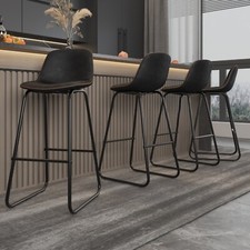 Counter Height Bar Stools Set of 4, Modern Bar Stools with Back Support