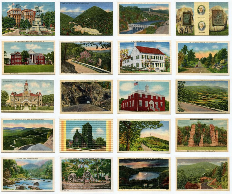 LOT B - 20 VIRGINIA POSTCARDS