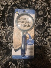 2X Magnifying Glass Extra Large Handheld Reading Magnifier W/ 5x Mini Magnifier