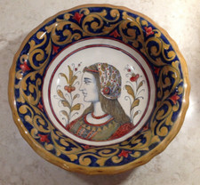 Antica grande ciotola ceramica Alberto Rubboli Gualdo Tadino italiana dipinta a mano