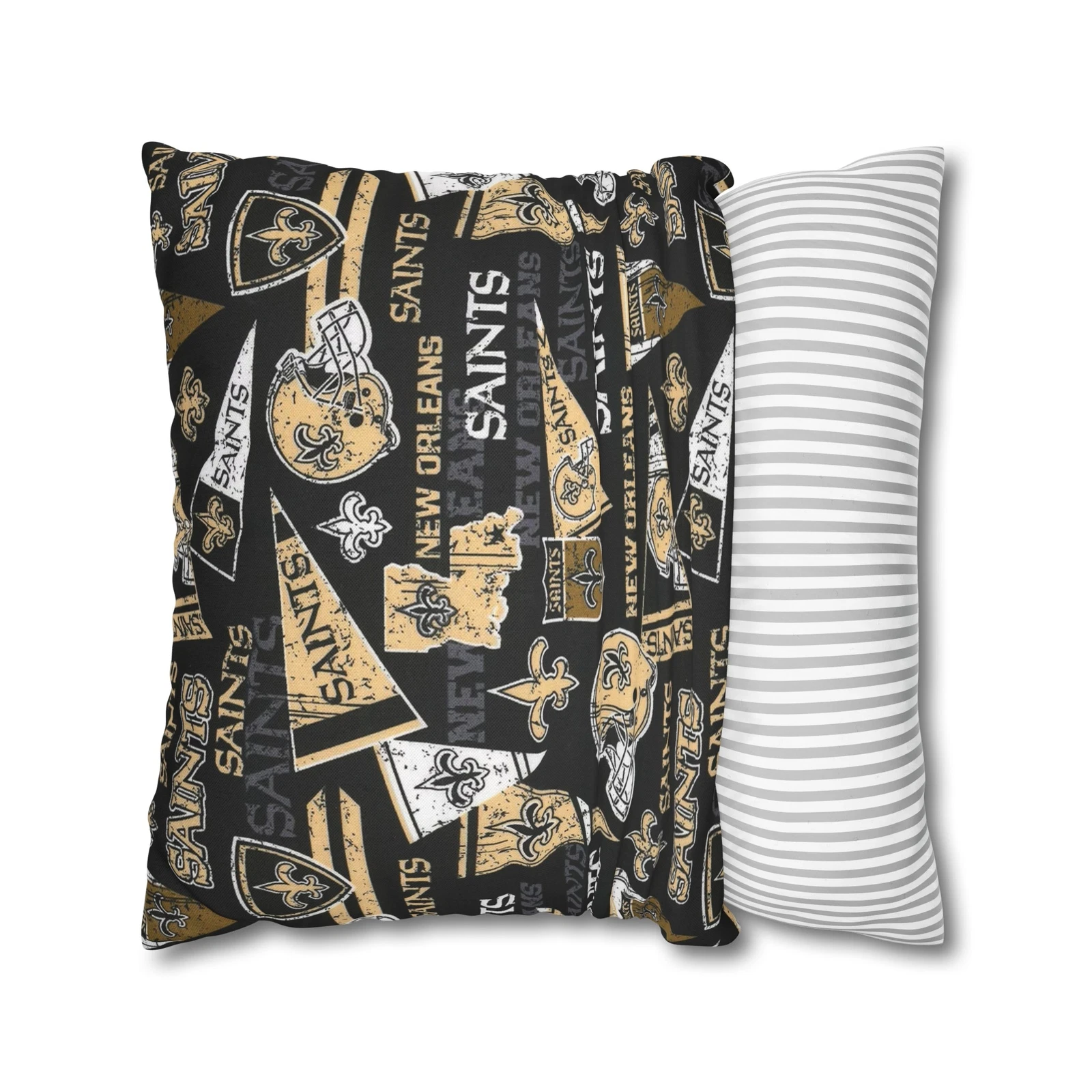 New Orleans Saints Spun Square Throw Pillowcase