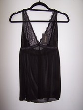 NWT - Frederick's Of Hollywood Black Halter Style Babydoll Nightie - Size M